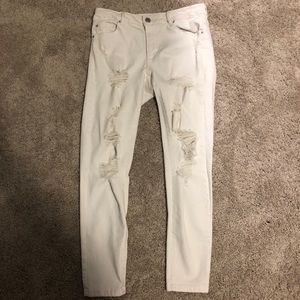 garage white ripped high waisted jeggings